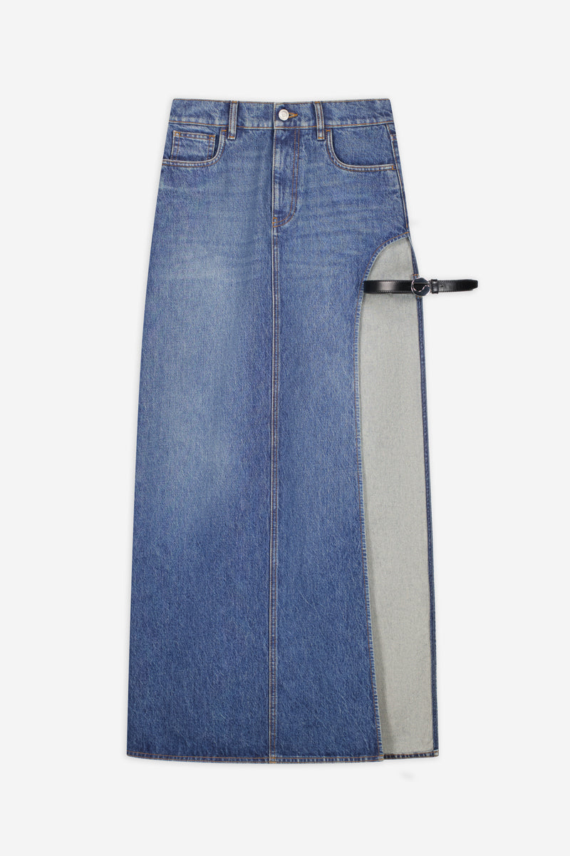 スカート HERNO Women Skirts GN000044D12483Z9202 Blue Garter Belt Denim Skirt – Coperni