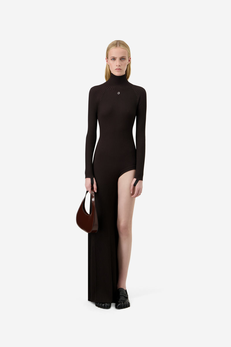 Leg Cut-Out Rib Gown – Coperni