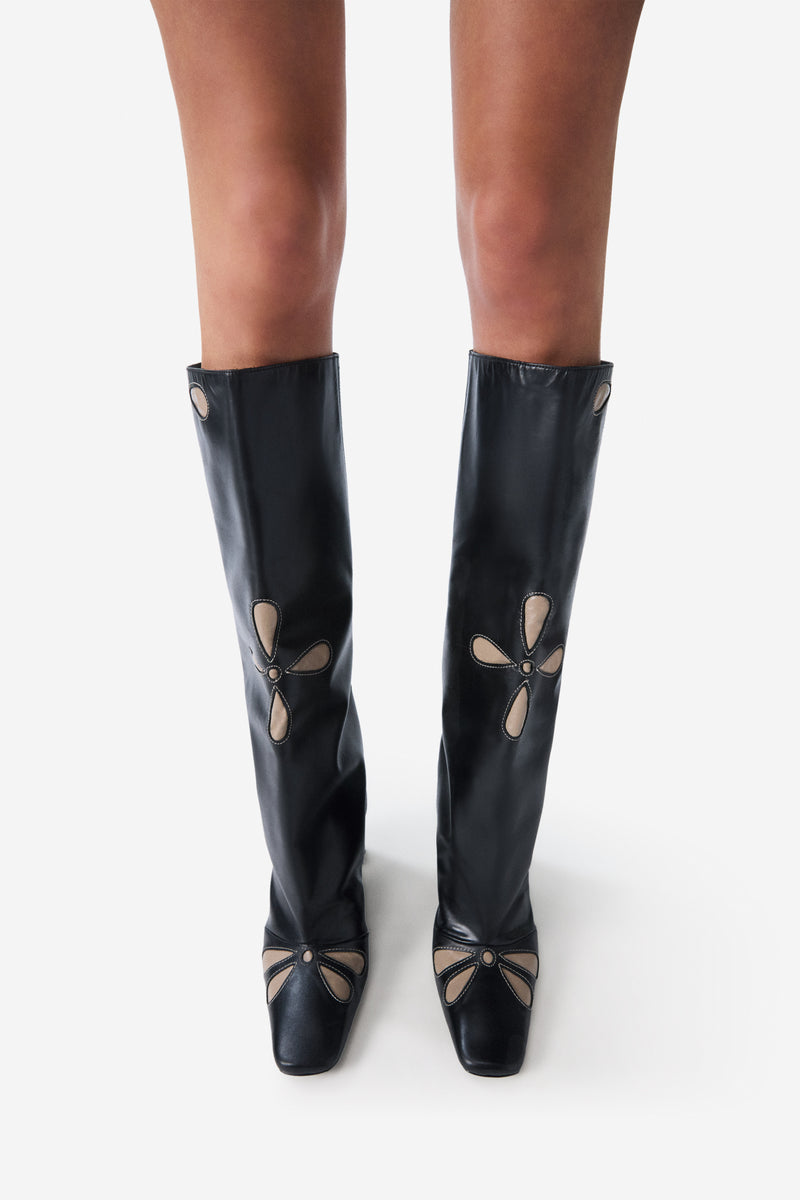 【関税込み】Petal Bridge Boots - Coperni - Leather - Black Petal Bridge Boot – Coperni