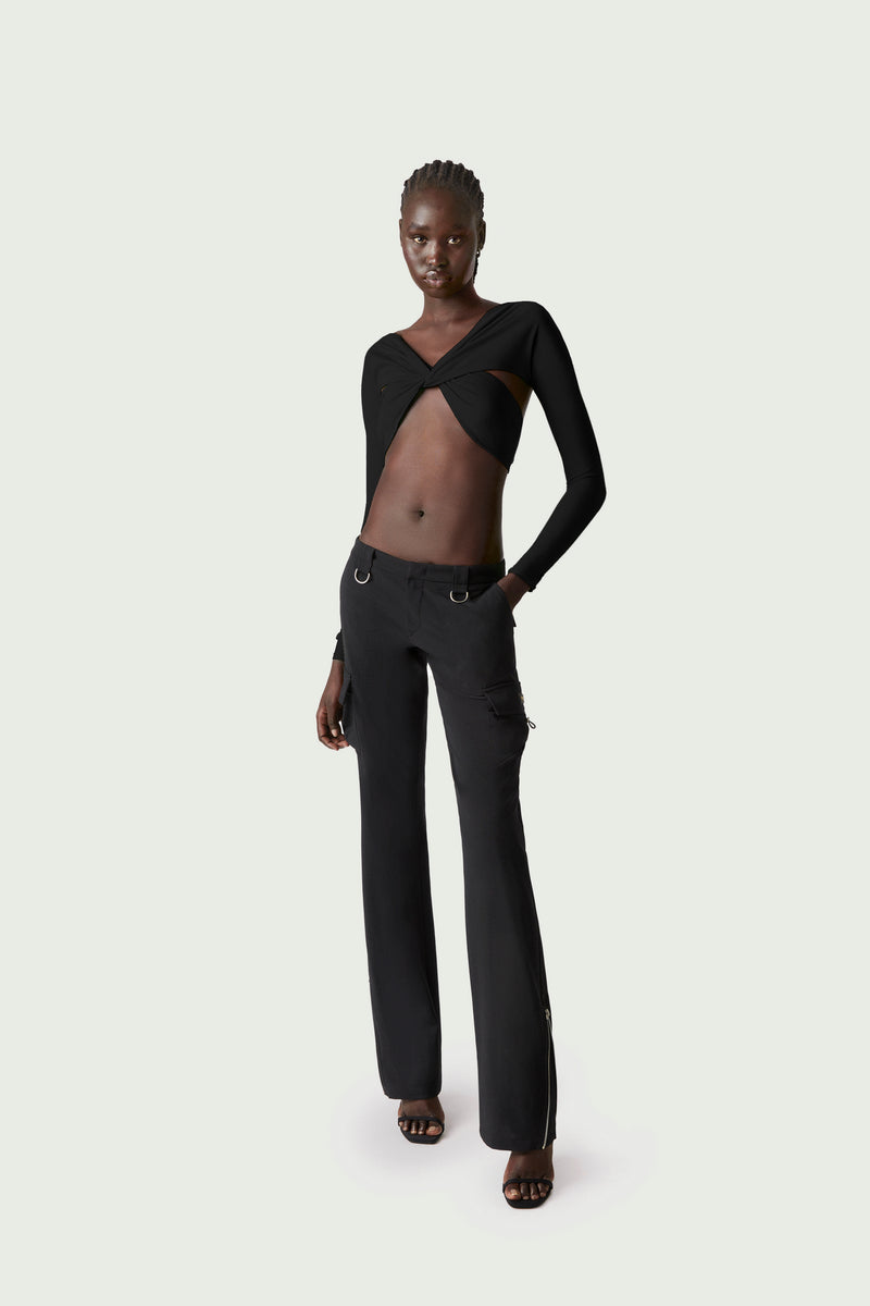 売れ筋商品|||ノクチューン カットソー トップス レディース Women's Drape-Designed Crop Top Black LOOK45_COPS22JS38545-