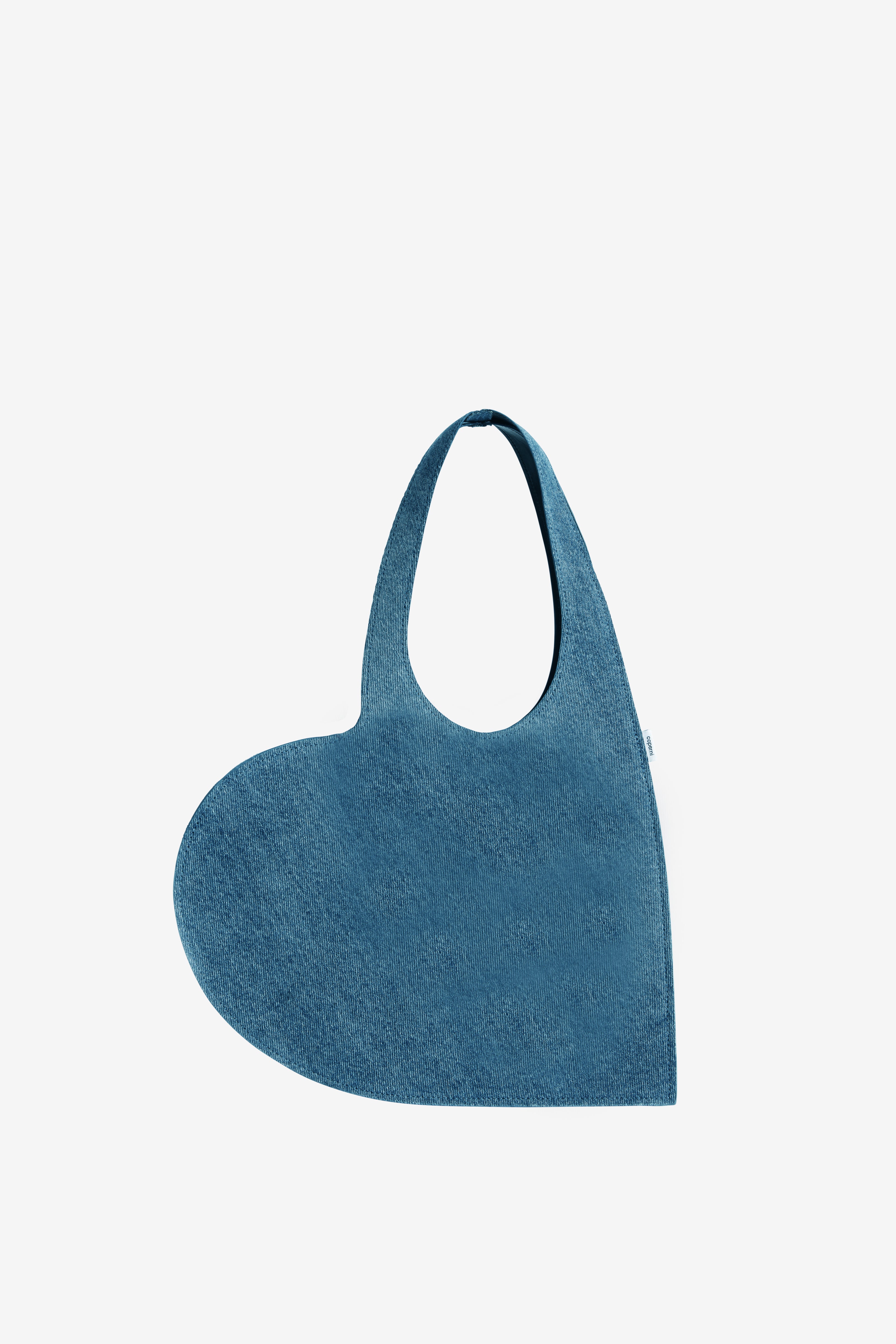 ★ DIAGONAL★ HEART HANDLE SMALL BAG black DA241B02BK Denim Mini Heart Tote Bag – Coperni