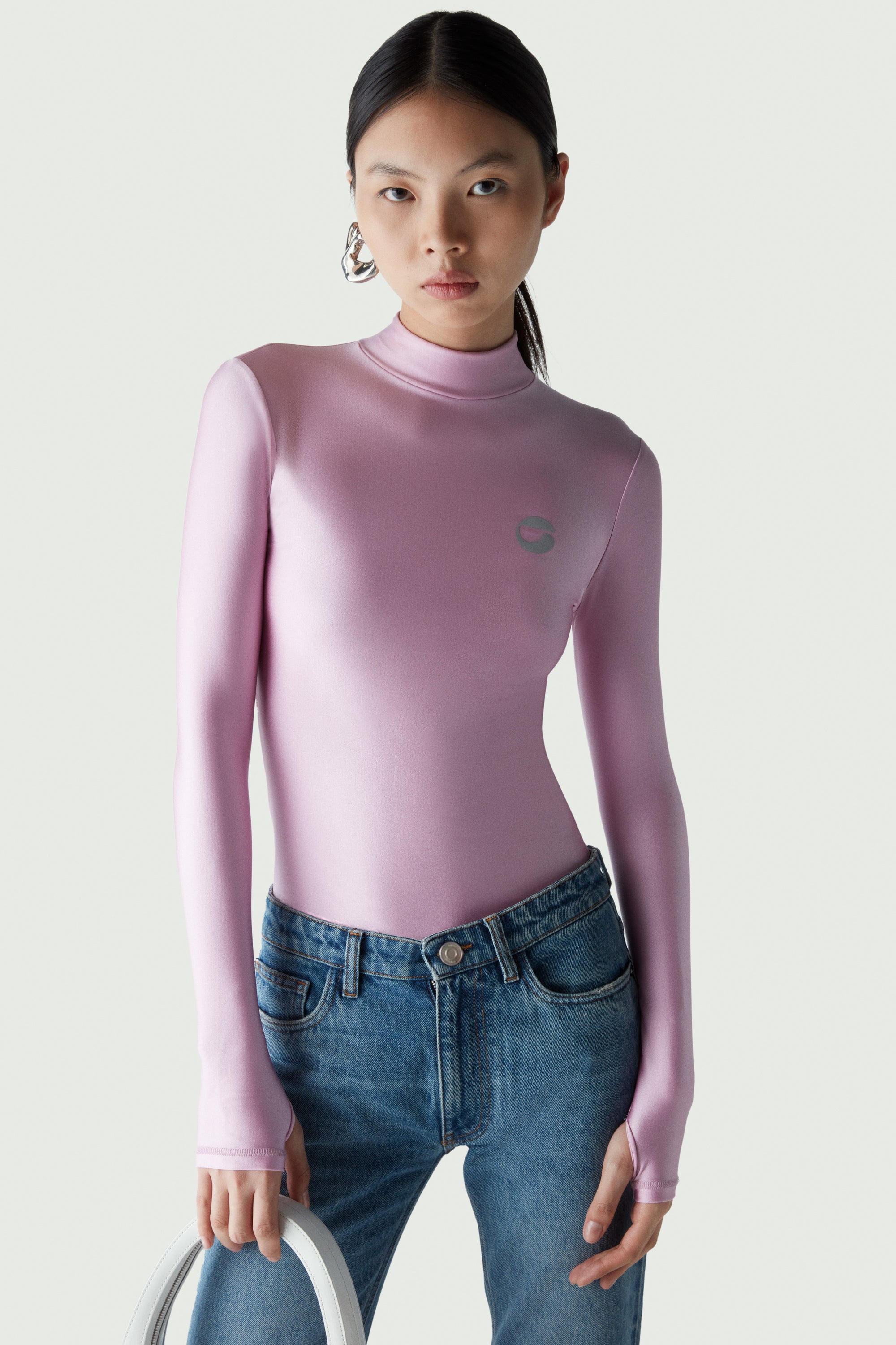 Pink high 2025 neck top