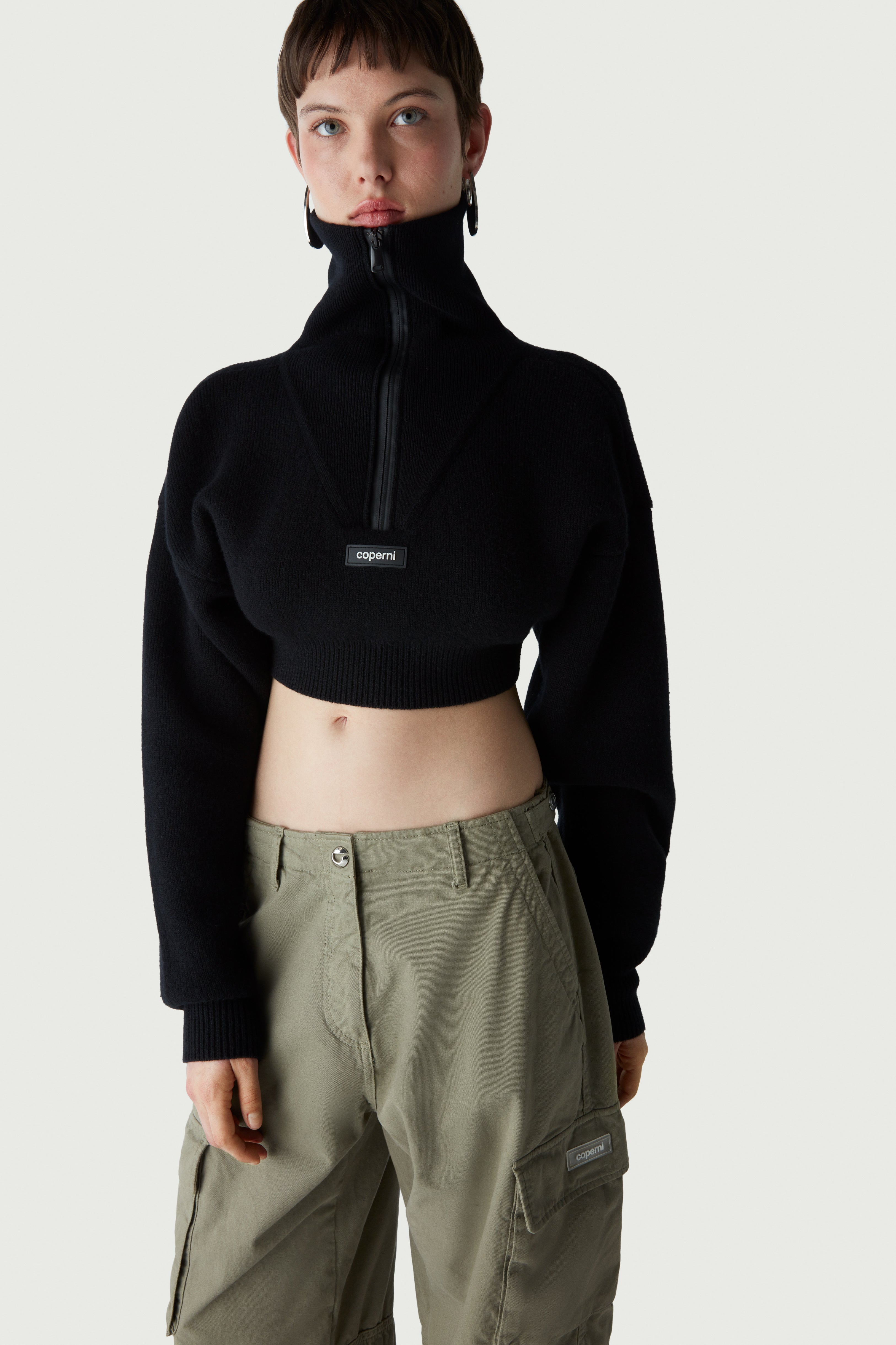 Half discount cropped hoodie