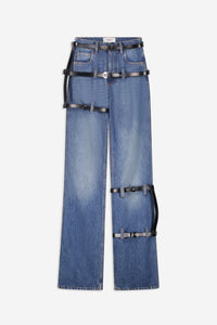 Multi Belt Denim Pants