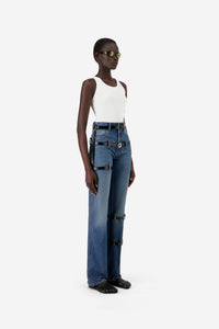 Multi Belt Denim Pants