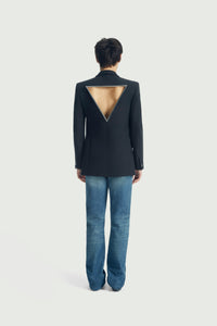 Cut-Out Triangle Double Breasted Jacket