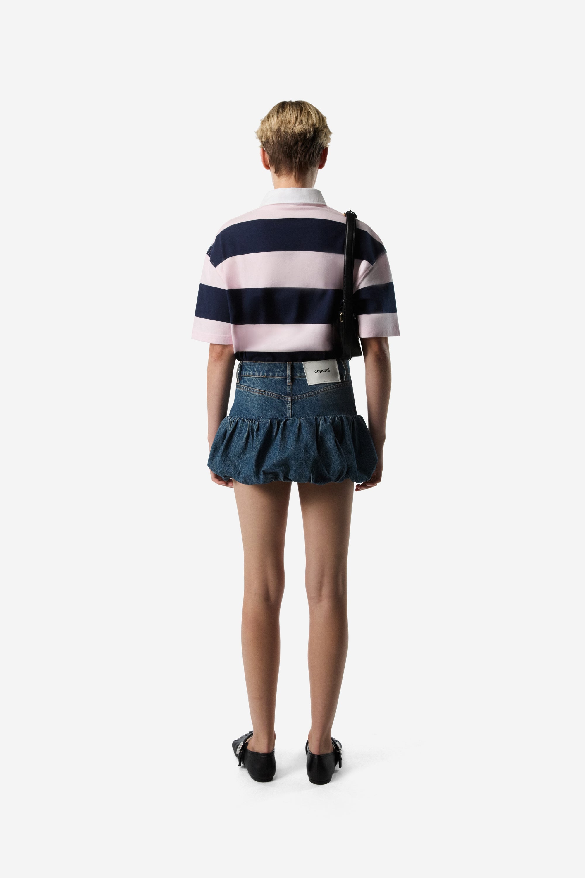 Gathered Hem Denim Mini Skirt – Coperni