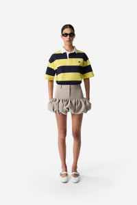 Gathered Hem Tailored Skirt