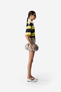 Gathered Hem Tailored Skirt