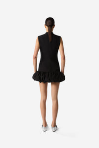 Gathered Hem Sleeveless Tailored Dress