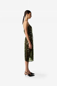 C-Logo Sequin Wrap Slip Dress