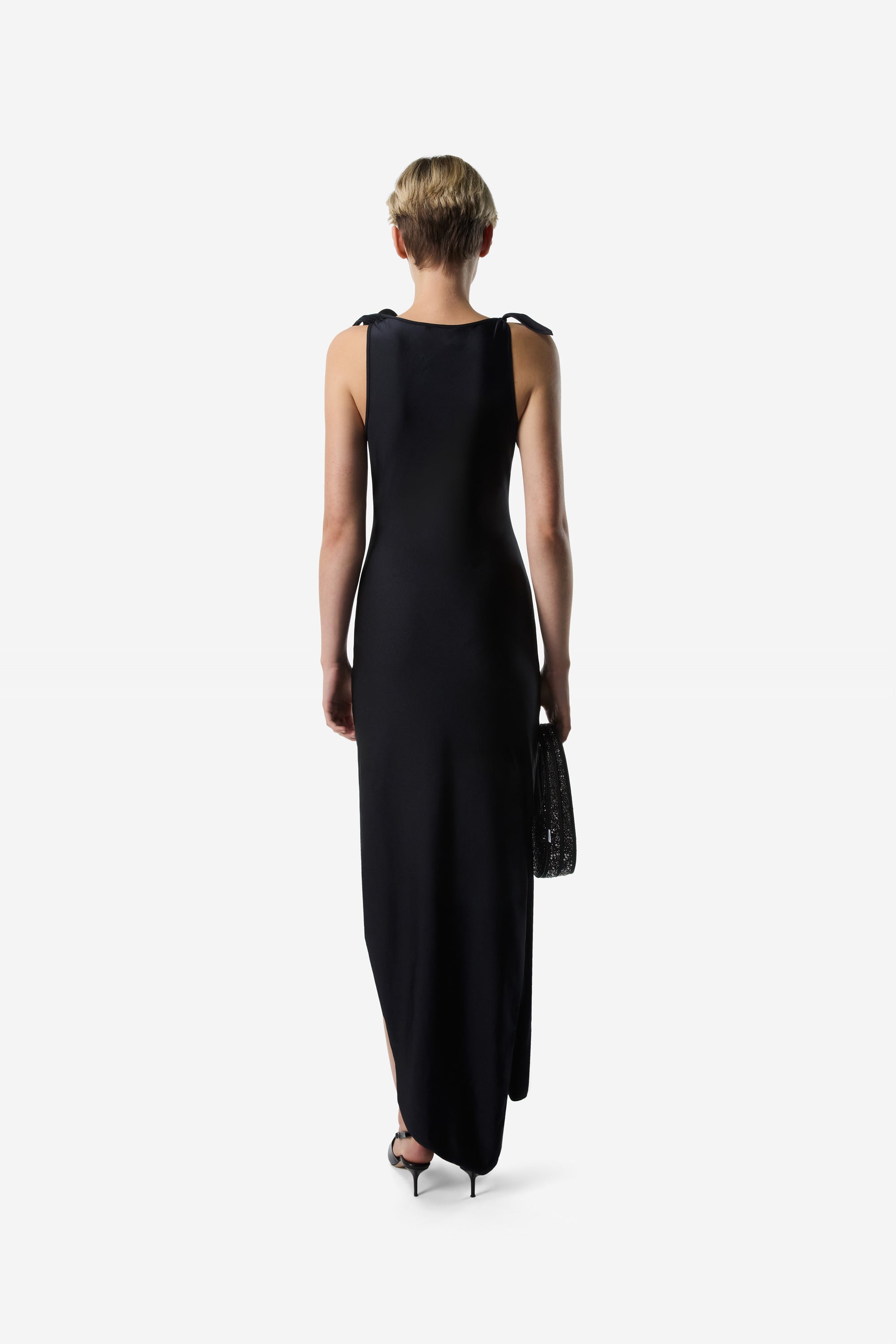 ワンピース COPERNI Women Mid Skirts COPR44545CBLK Black Asymmetric Flower Gown – Coperni
