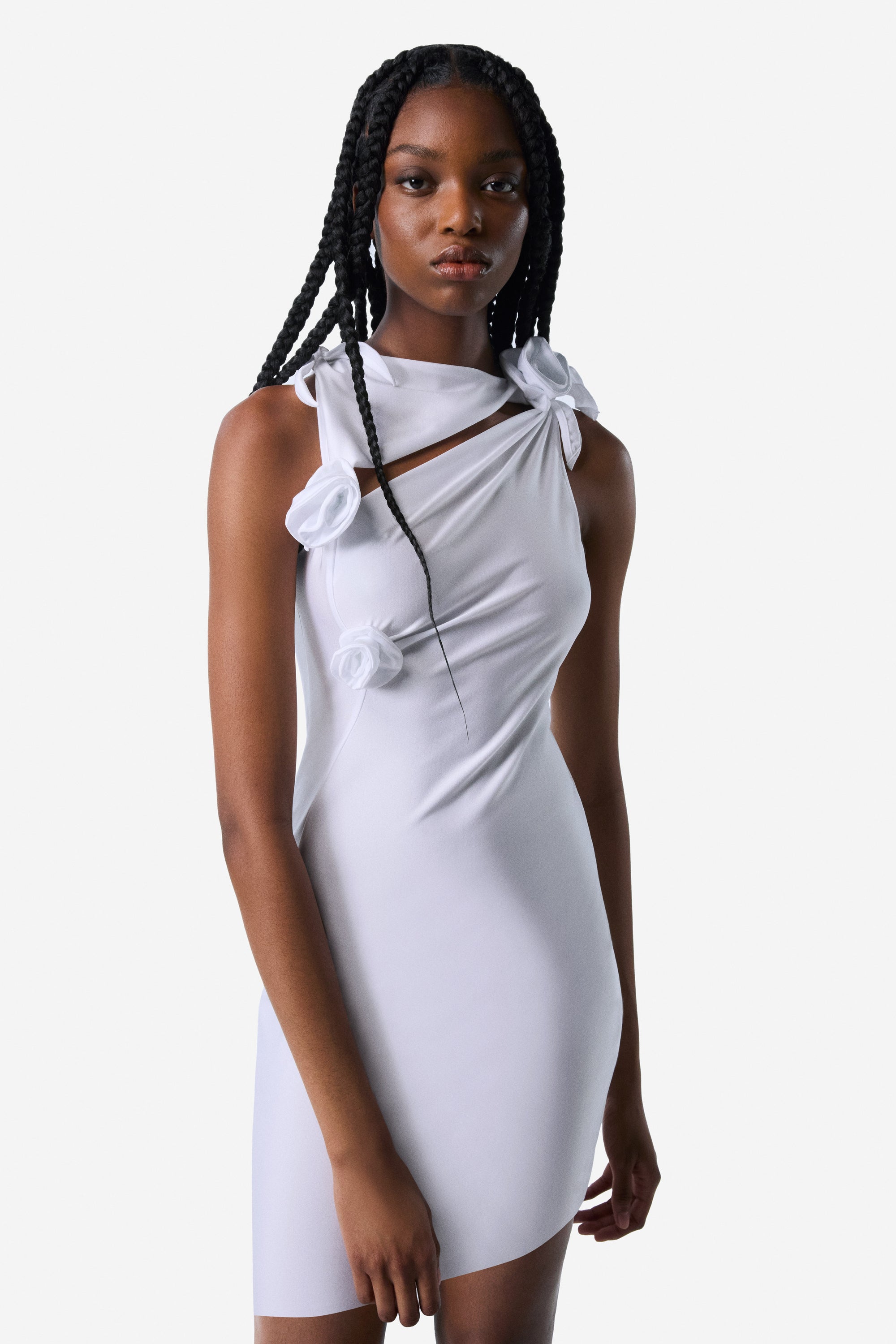 パーティードレス Coperni COPR154F5001 Dresses Asymmetric flower mini dress Asymmetric Flower Gown – Coperni