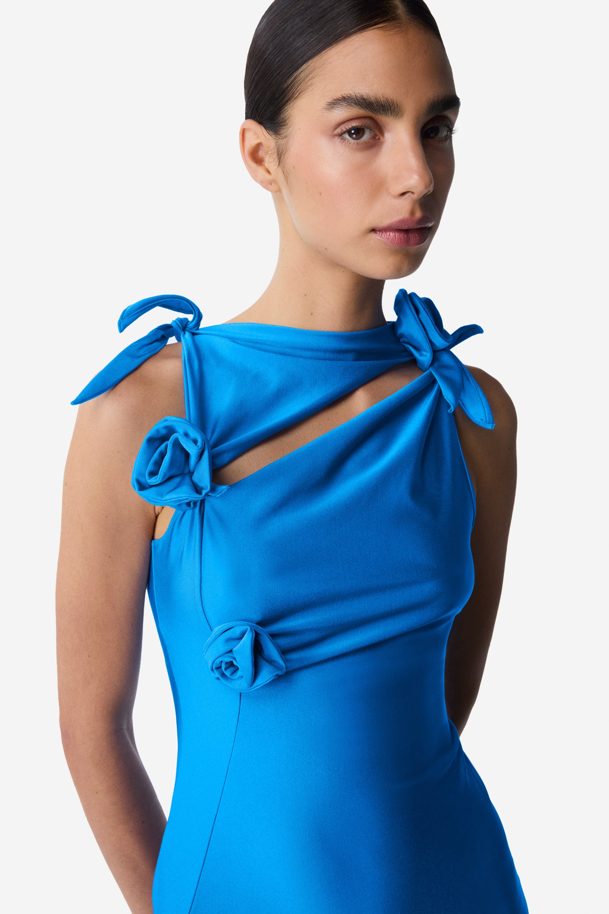 【関税込み】Coperni ブルー Flower アシンメトリー ミニドレス Asymmetric Flower Gown – Coperni