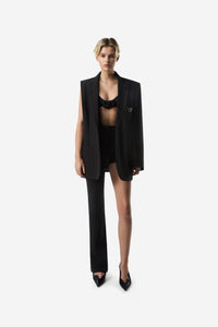 One-Arm Belted Pocket Tailored Jacket