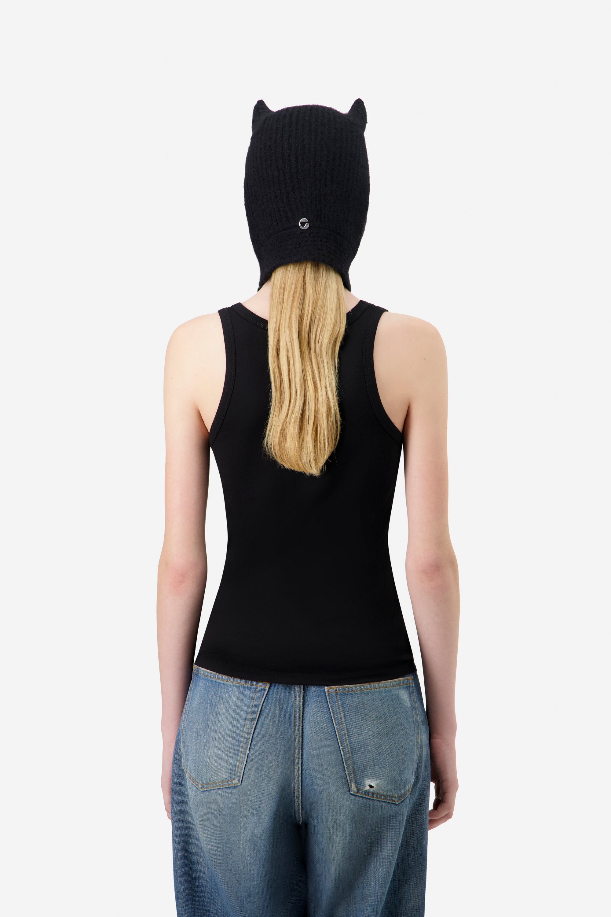 【関税込み】Knitted Horn Beanie Hat - Coperni - Wool - Black Coperni Black Knitted Horn Beanie Coperni