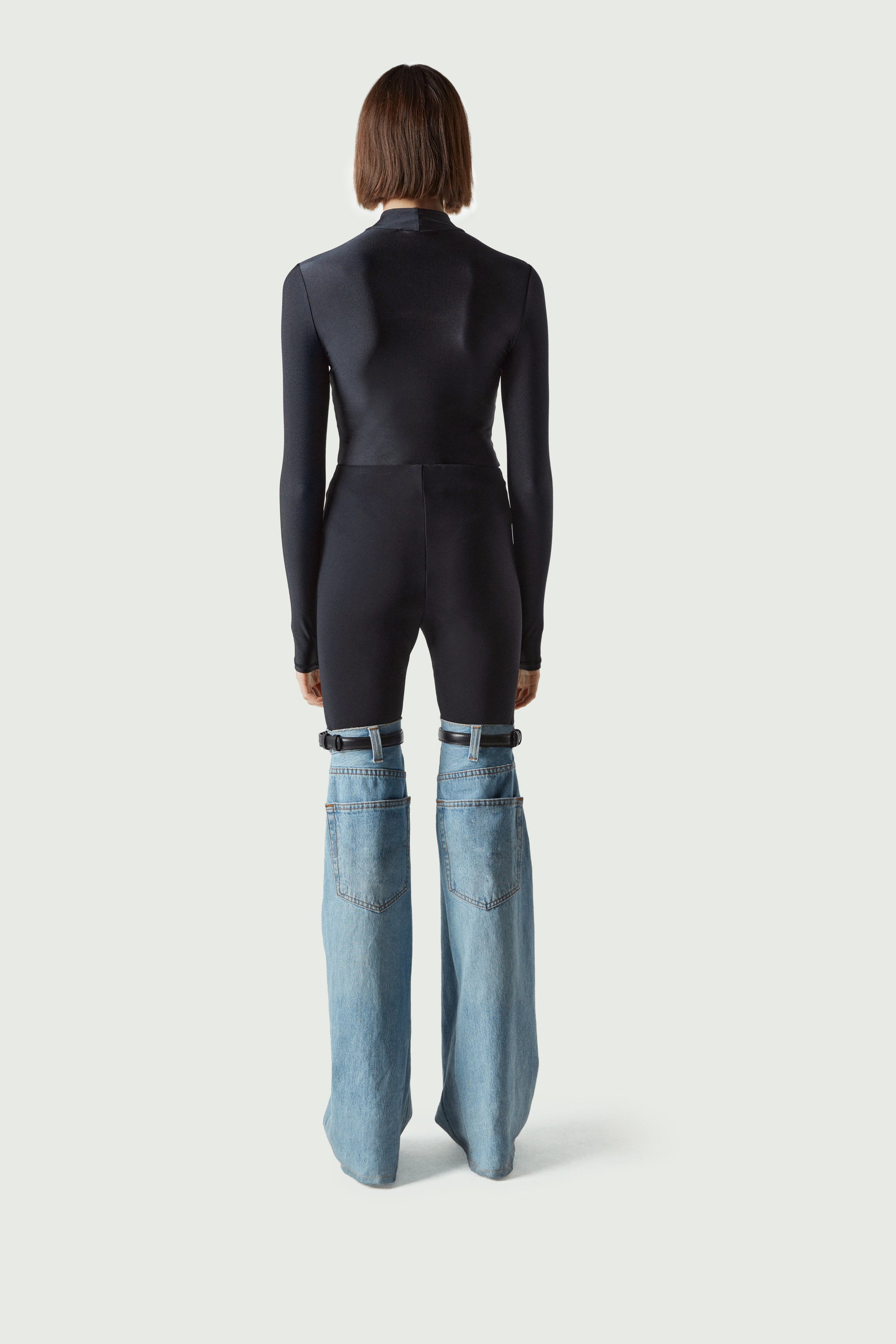 Flared Leather Trousers with Inserts COPERNI