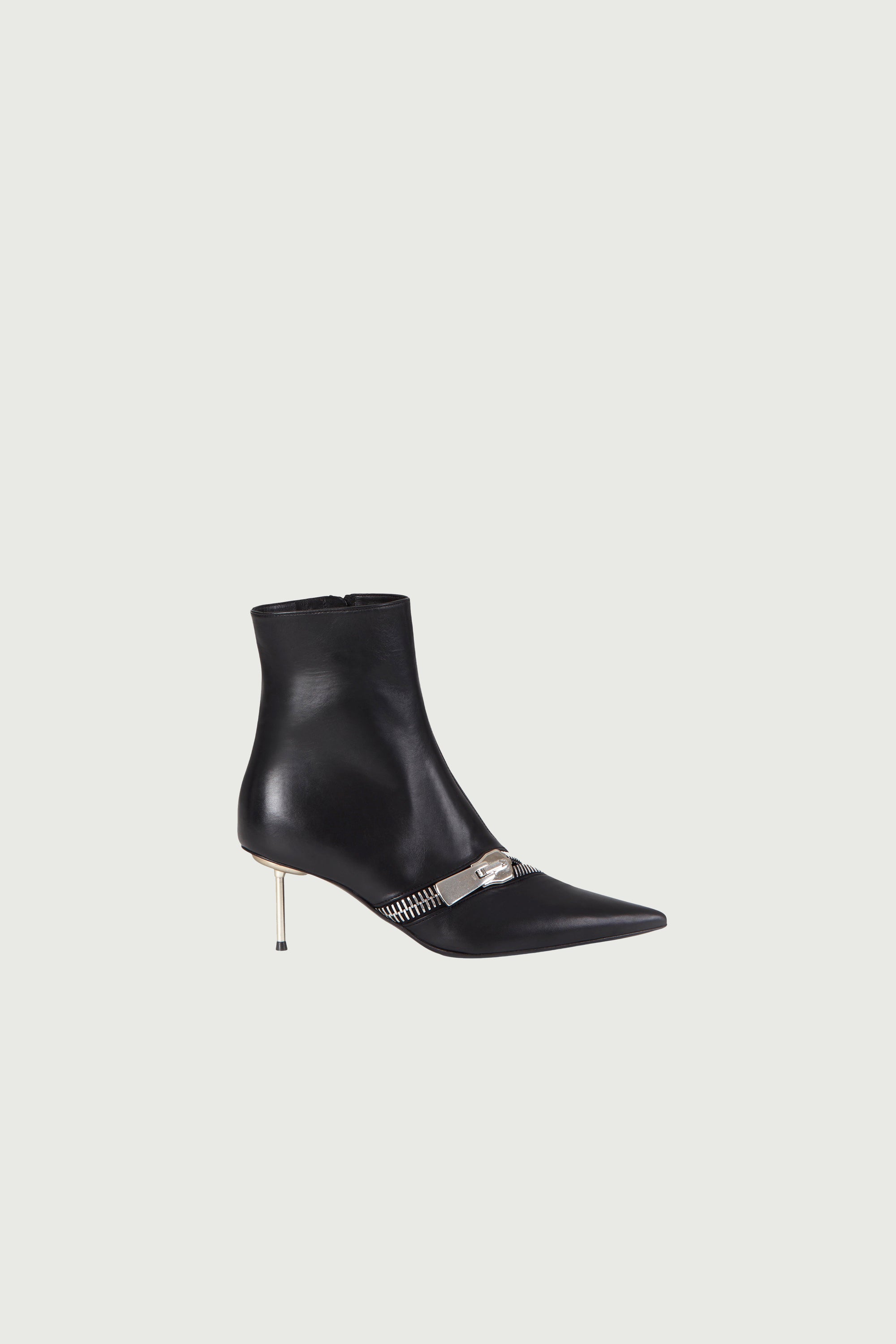 Black leather outlet zip ankle boots